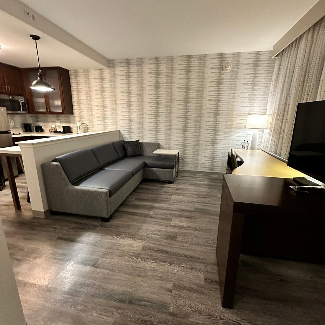 Elegant suite with separate living room and bedroom areas